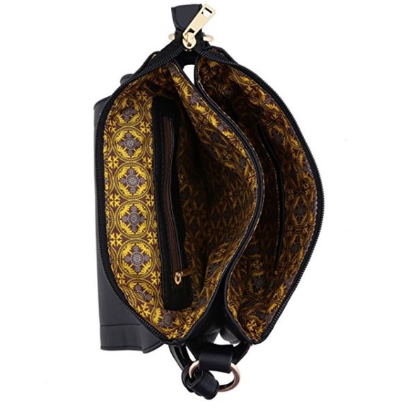 Double Compartment Large Flapover Crossbody Bag - Picture 5 of 5